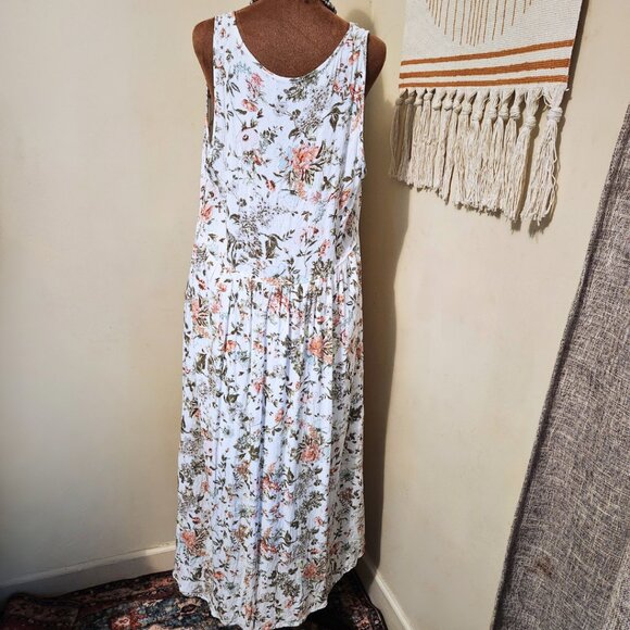 Frye White Floral Maxi Dress | Split Front | Prairie Revival | Size XL - Picture 2 of 12